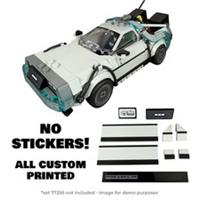 Custom Printed on Lego Pieces - Sticker replacements for Lego 77256 De Lorean