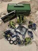 Educational Assembly Building Blocks Green Bull Sports Car Remote Control Toy