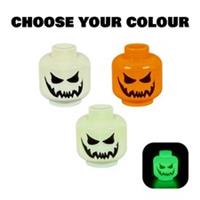 Custom Printed Lego Minifigure - Creepy Head Pair - Choose Your Colour