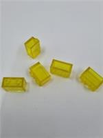 LEGO Trans-Yellow Brick 1 x 2 without Bottom Tube X5 ( 3065 ) NEW Space (26)