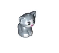 LEGO Sand Blue Cat Baby Kitten Sitting With Black Eyes Cute Animal Minifigure