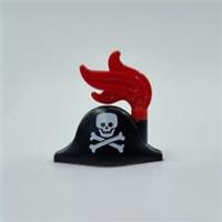 Lego Pirate Hat Skull And Crossbones Feather RED 2528pb14 NEW From Set 21322 A2