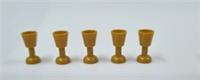 LEGO 2343 GOBLET UTENSIL CASTLE CUP PEARL GOLD MEDIEVAL NEW X5 (B1)