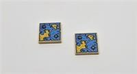 LEGO TREASURE MAP Tan Tile 2 x 2 with Pirate 3068bpb0929 NEW X2 PIRATE (E2)