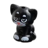 LEGO black Cat Baby Kitten Sitting With White Eyes Cute Animal Minifigure New