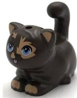 LEGO dark brown Cat Baby Kitten Pixel Sitting Cute Animal Minifigure New