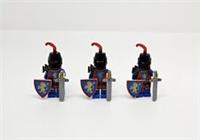 LEGO CASTLE MINIFIGURE ARMY BLue Shield RED PLUME LION KNIGHT X3 NEW (D1)
