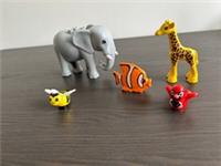 LEGO DUPLO Animal Bundle with Elephant Bird Butterfly Fish Bee Giraffe NEW