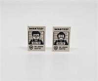 LEGO WANTED police Mugshot Poster Man Woman Pattern 2x3 Tile X2 NEW (D7)