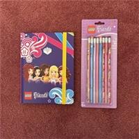 LEGO Friends Notebook with Pack of 8 Pencils for Ages 4-7 - New