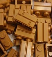 65 x LEGO 98283 Medium Nougat 1 x 2 with Masonry Profile Bricks