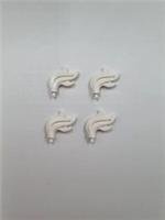 LEGO FEATHER PLUME WHITE FOR CASTLE KNIGHT 6289366 64647 28661 NEW X4 (16)