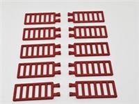 LEGO LADDER BAR FENCE RED 7x3 6020 With 2 Clips X10 NEW (A9)