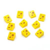 NEW LEGO Parts 10x Swiss Cheese Wedge 1x1x2/3 Slope Minifigure Food 54200pb103