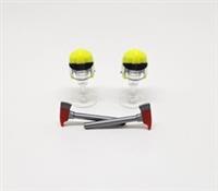 Lego Fireman Helmet Visor / Neck + AXE Neon Yellow NEW X2 (40)