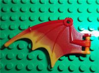 Lego Red Dragon Wing 8 1/4 x 5 with Marbled Bright Light Orange. Part 38547pb03