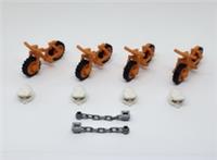 LEGO BMX Bike Mountain Dirt Bicycle Orange + HELMET Lock X4 NEW (44)