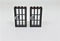 LEGO barred door gate 1x4x6 castle prison dungeon jail bars GREY BROWN NEW (J8)