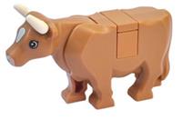 LEGO Medium Nougat Cow (Tile on Top) Animal Farm City Castle minifigure NEW