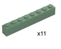 Lego 3008 Sand Green 1x8 Brick (rare) x11. In Sets 10185 Green grocer