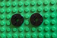 LEGO Black Plate, Round 2 x 2 with Axle Hole Brand New - 4032