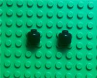 LEGO Parts Replacement Minifigure Plain Black Head Pack of 2 - 3626