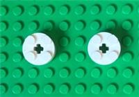 LEGO Parts White Brick, Round 2 x 2 with Axle Hole, Pack of 2 - 3941