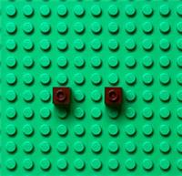 LEGO Parts Dark Red Technic, Brick 1 x 1 with Hole Pack of 2 - 6541