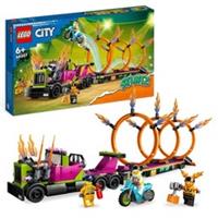 LEGO 60357 City Stuntz Stunt Truck & Ring of Fire Challenge with Flywheel-Powere