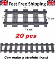 LEGO Train Track Compatible 20 x Straight Rail Railway Bundle 53401 Tracks