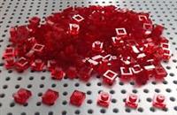 Lego Red 1x1 Transpart Plate (3024) x20 in a set *BRAND NEW* Star Wars Minecraft