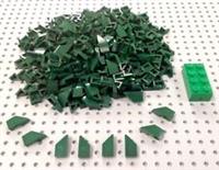 Lego Dark Green 1x2 Curved Slope Brick 45% cut corner (29119 / 29120) x4 pairs