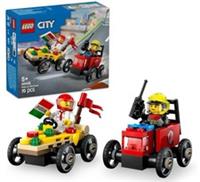 LEGO City Pizza vs. Fire Truck Race Car Set (60458) | Ages 5+