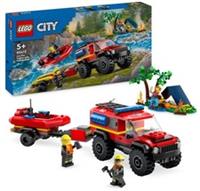 LEGO City 4x4 Fire Engine with Rescue Boat Set (60412) | Ages 5+