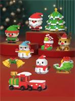 Christmas Mini Building Bricks Set Santa Claus Deer DIY Festive Gift (6/12 Set)