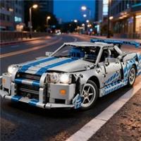 MOC Technic 2 Fast 2 Furious Nissan Skyline GT-R R34 Adult Building Set 42110