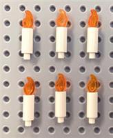 LEGO Candle and Transparent Orange Flames (37762) *(Pack of 6) *NEW Stick Bar