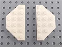 LEGO White 3x6 Wedge Plate with 45 Cut Corners (2419 / 43127) *(Pack of 2) NEW