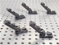 Lego Dark Bluish Grey 1x2 Plate with Locking Dual Finger (30383 / 44302) x5 *NEW