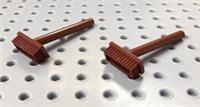 Lego Reddish Brown Broom (3836) x2 in a set *NEW Minifigure Accessory Brush