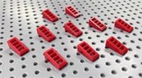 Lego Red 2x1 x (2/3) Slope with Grille (61409) *(Pack of 10) NEW *FREE P&P