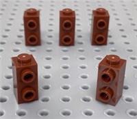 Lego Reddish Brown 1x1x1 2/3 with 2 Studs on one side SNOT Brick (32952 ) x5 NEW