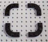 Lego Black 3x3 Round Corner Plate (68568) *(Pack of 4) *NEW FREE POST *City