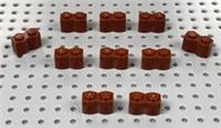Lego Reddish Brown 1x2 Palisade Log profile Brick (30136) *(Pack of 10) *NEW