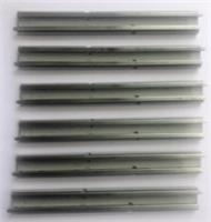 6 X Lego 3242 Train Track 12v Conducting Straight Rail Grey 2 Holes Free Postage