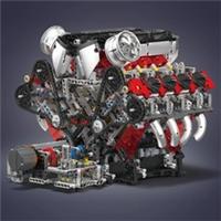 Motorised Car Building Blocks F488 Supercar V8 Engine 2718pc Model Kit Gift