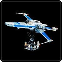 Display stand angled + slots for 75149 Resistance X-Wing Fighter (A1005)