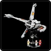 Display stand angled for Lego 75050-6208 B-Wing Fighter+minifigures slots(A1011)