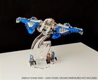Display stand 3D-ENGV angled+slots for Lego 75316 Mandalorian Starfighter(A1073)