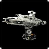 Display stand 3D angled +slots for Lego 75315 - Imperial Light Cruiser (A1078)